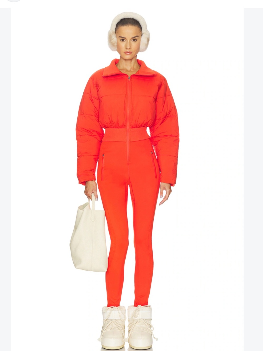 NET Free People Downhill Diva Ski Suit Red Orange flame small